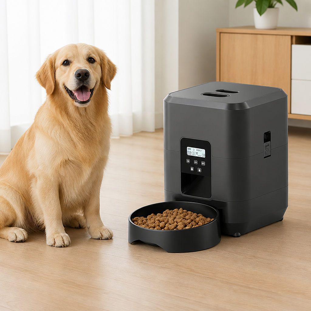 DogBedHouse WiFi App-Controlled & Portion-Control Automatic Pet Feeder (Removable Hopper)