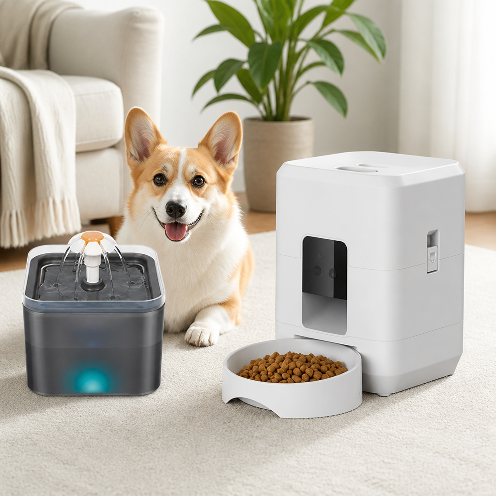 DogBedHouse WiFi App-Controlled & Portion-Control Automatic Pet Feeder (Removable Hopper)