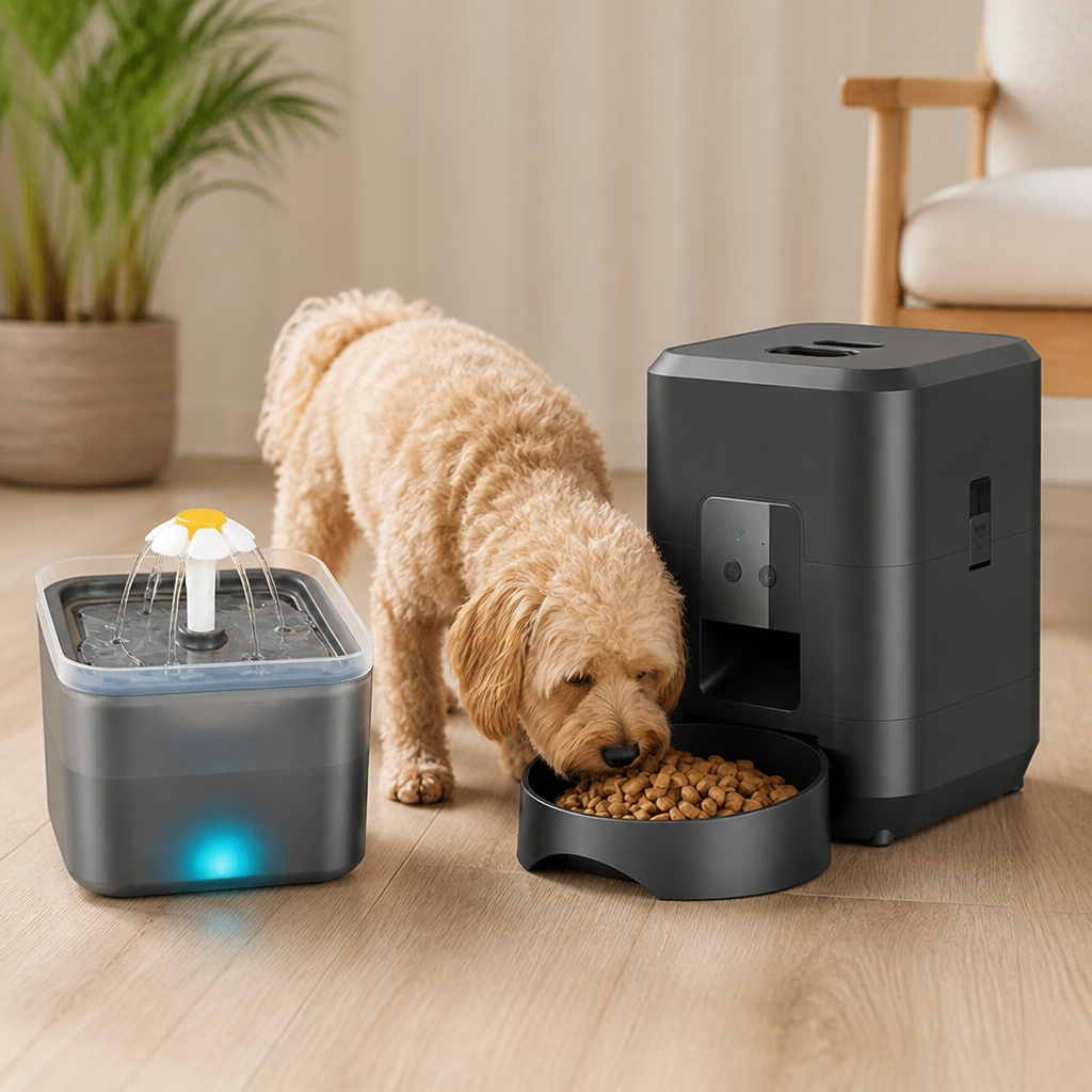 DogBedHouse WiFi App-Controlled & Portion-Control Automatic Pet Feeder (Removable Hopper)