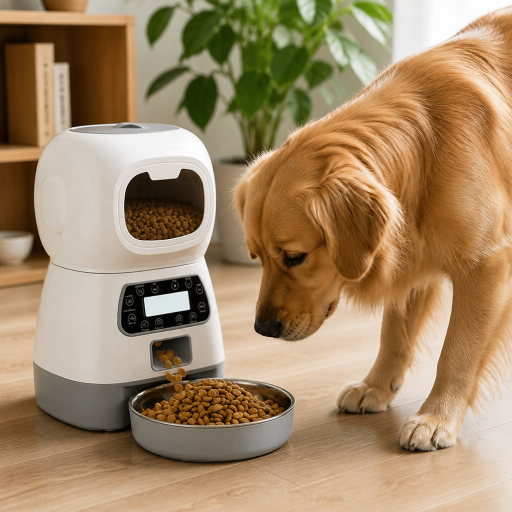 DogBedHouse WiFi App-Controlled & Portion-Control Automatic Pet Feeder (Removable Hopper)