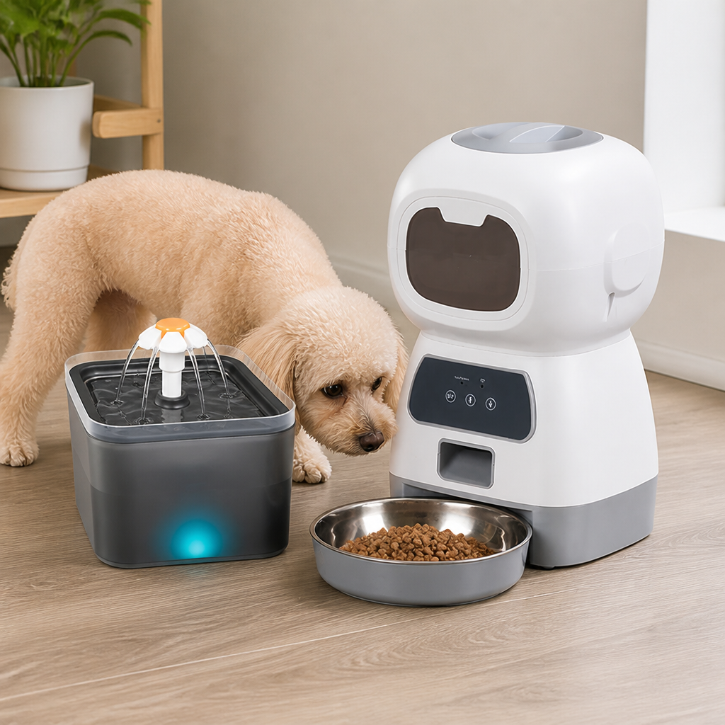 DogBedHouse WiFi App-Controlled & Portion-Control Automatic Pet Feeder (Removable Hopper)