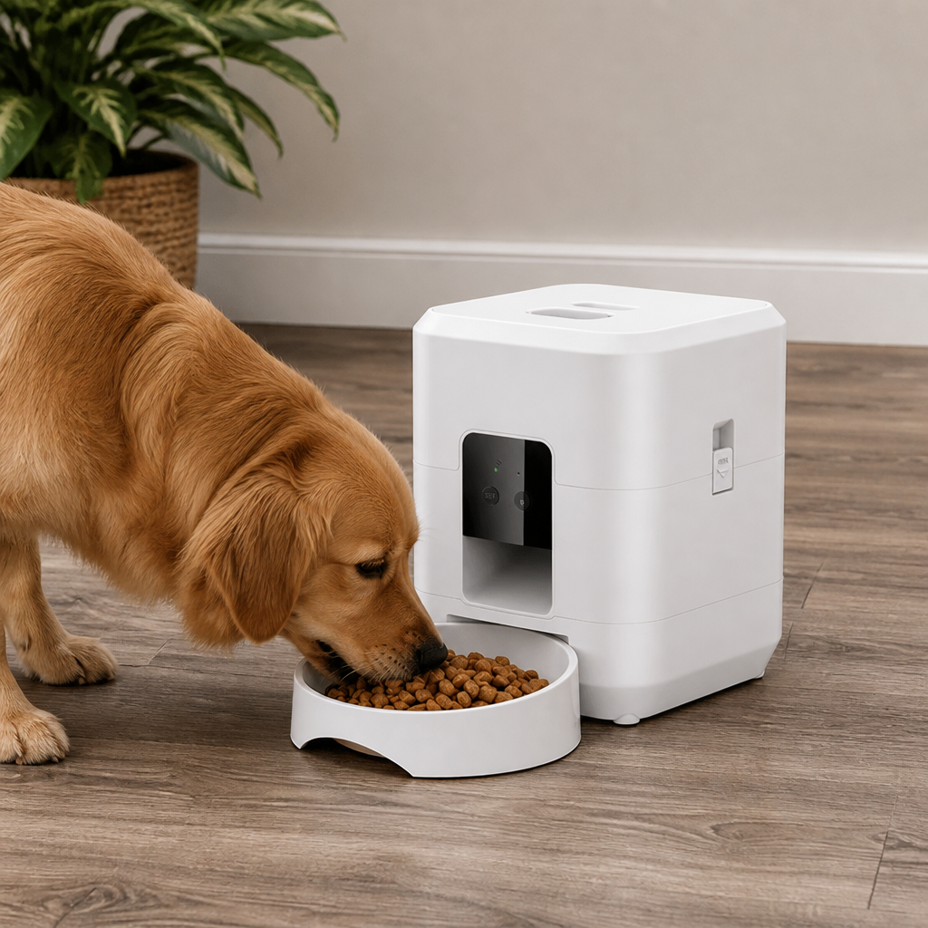 DogBedHouse WiFi App-Controlled & Portion-Control Automatic Pet Feeder (Removable Hopper)