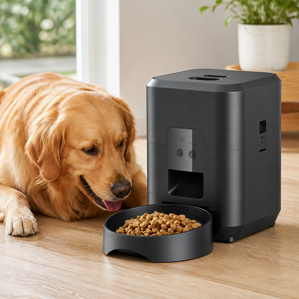 DogBedHouse WiFi App-Controlled & Portion-Control Automatic Pet Feeder (Removable Hopper)