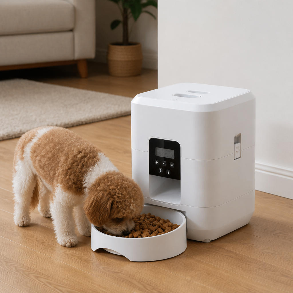 DogBedHouse WiFi App-Controlled & Portion-Control Automatic Pet Feeder (Removable Hopper)