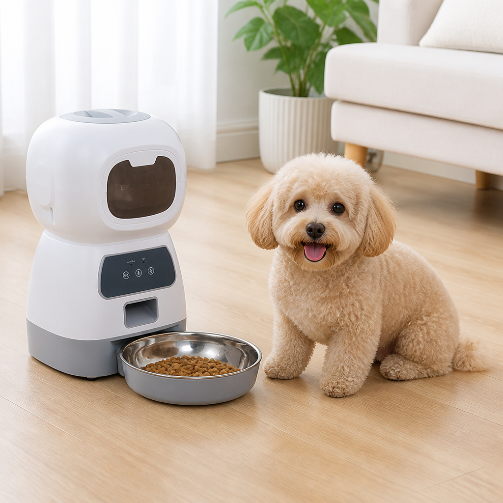 DogBedHouse WiFi App-Controlled & Portion-Control Automatic Pet Feeder (Removable Hopper)