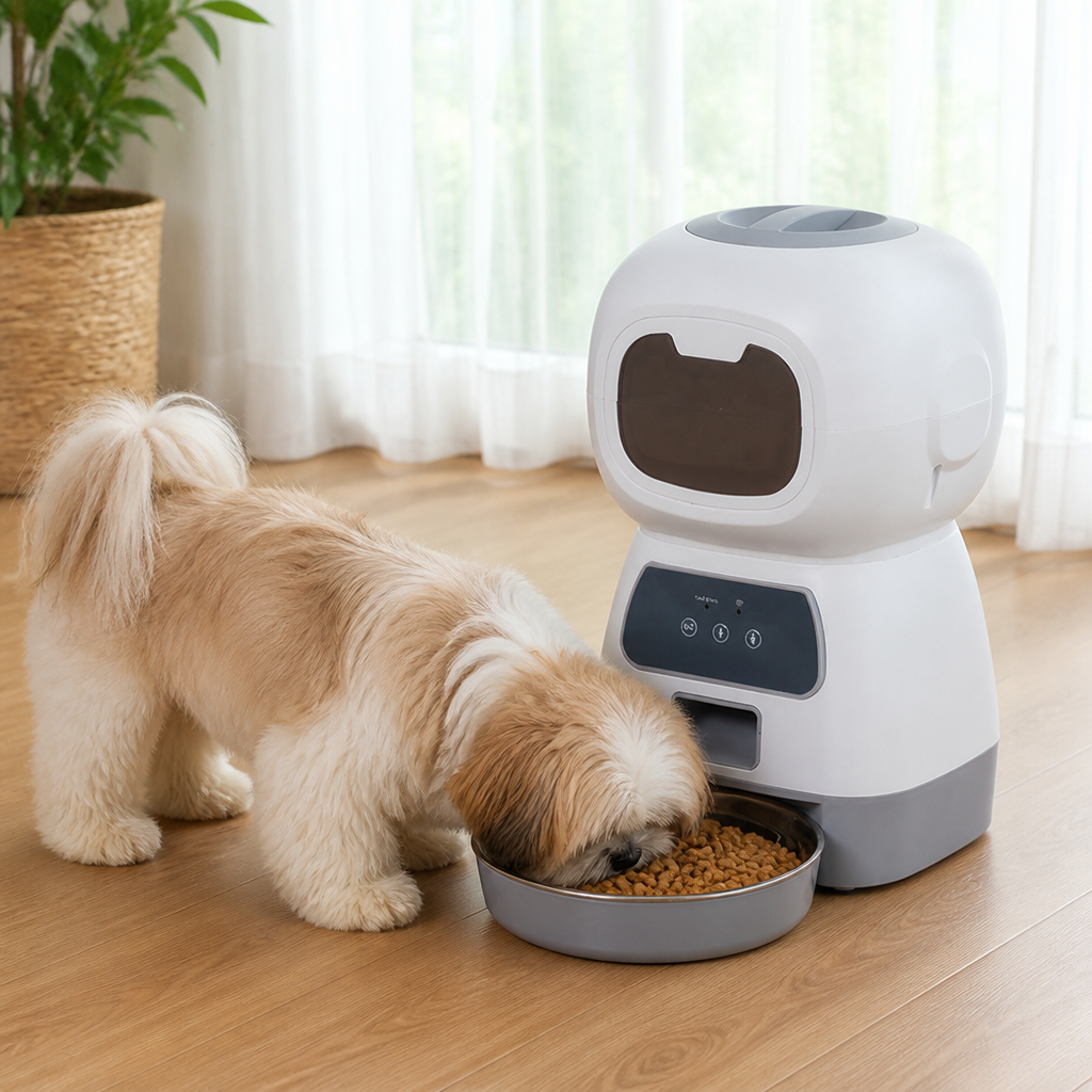 DogBedHouse WiFi App-Controlled & Portion-Control Automatic Pet Feeder (Removable Hopper)