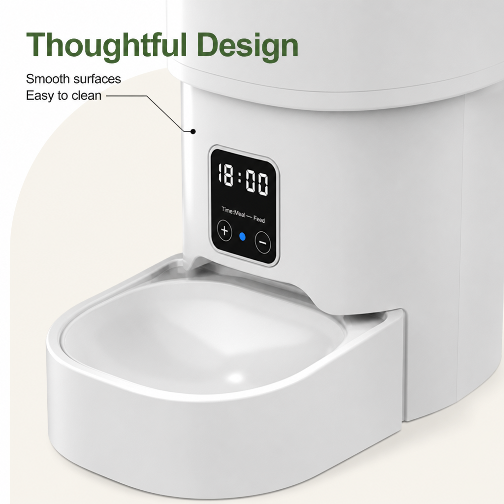 DogBedHouse WiFi App-Controlled & Portion Control Pet Feeder (4L Hopper)
