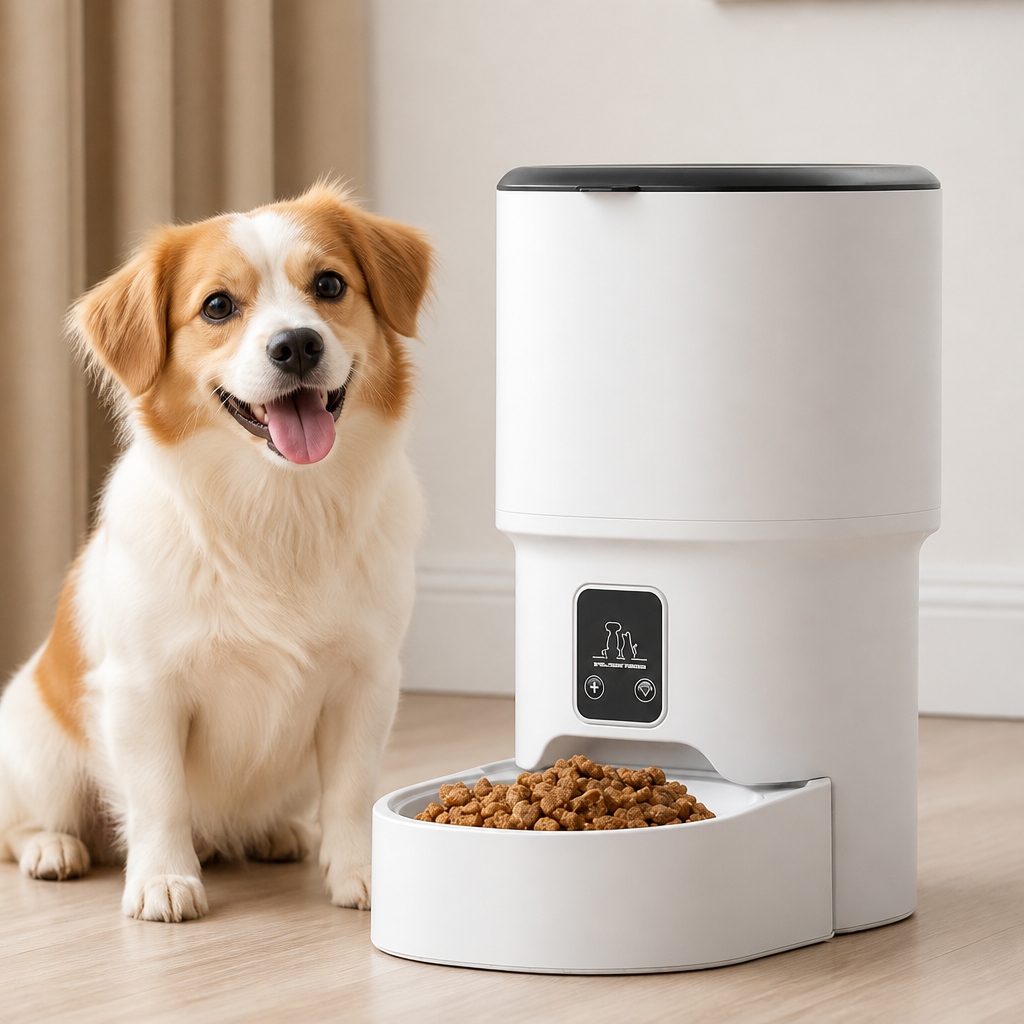 DogBedHouse WiFi App-Controlled & Portion Control Pet Feeder (4L Hopper)