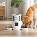 DogBedHouse WiFi & Button Programmable Pet Feeder (4L, Stainless Bowls)