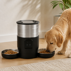 DogBedHouse WiFi & Button Programmable Pet Feeder (4L, Stainless Bowls)
