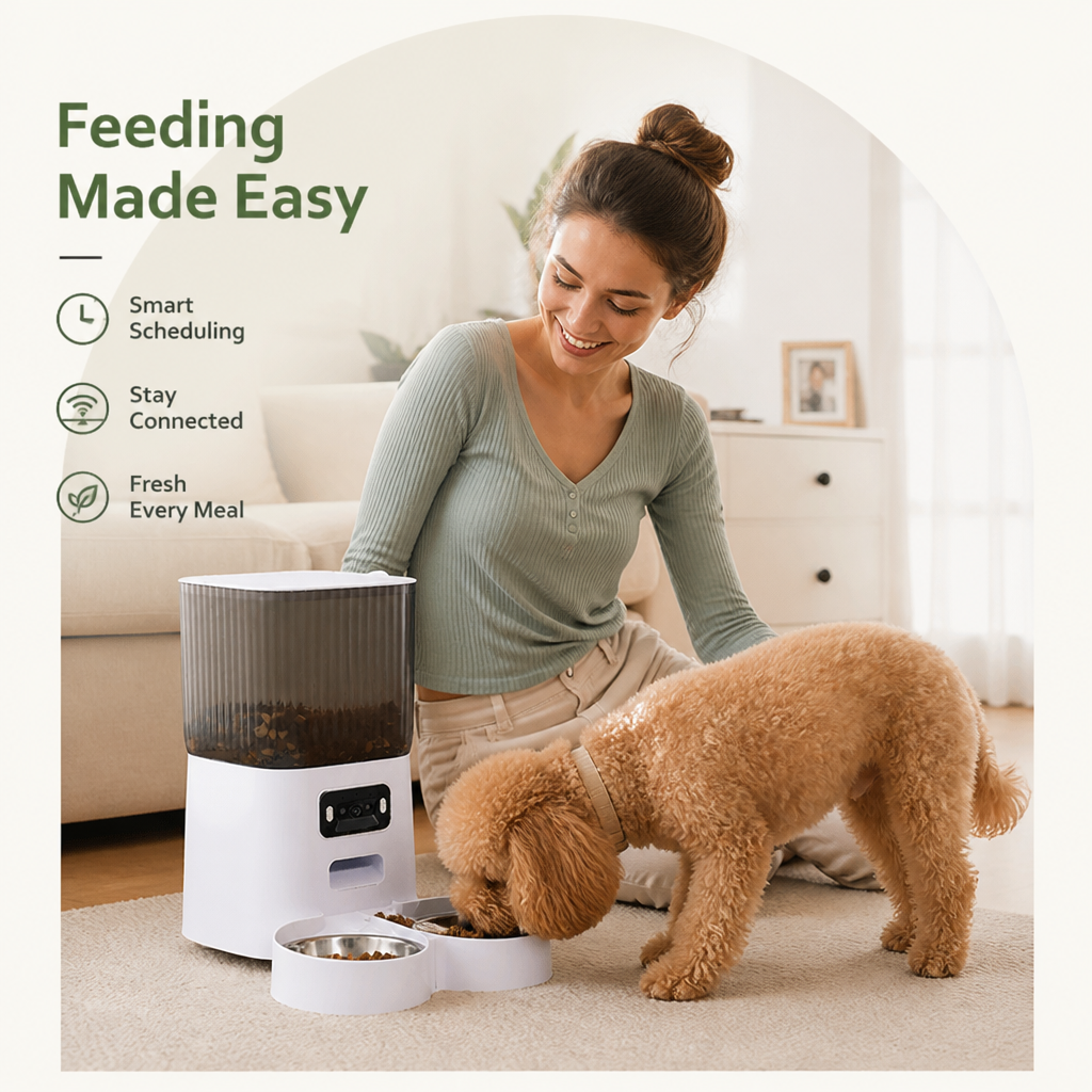 DogBedHouse WiFi & Camera Automatic Pet Feeder (5L Hopper)