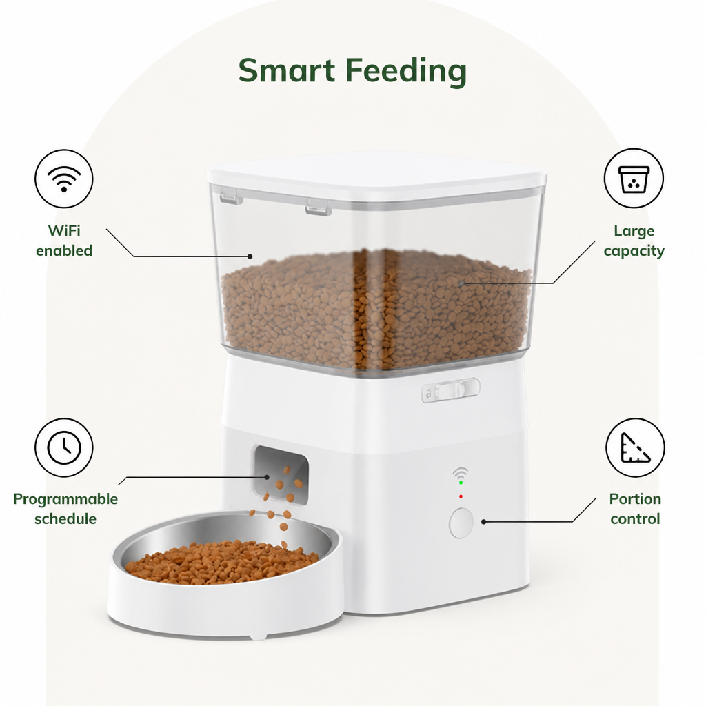 DogBedHouse WiFi Remote & Portion Control Automatic Dog Feeder