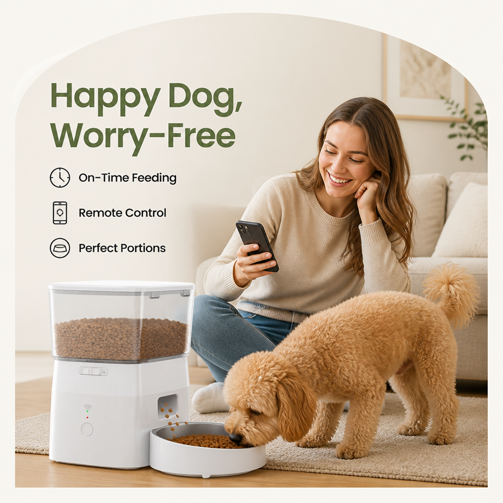 DogBedHouse WiFi Remote & Portion Control Automatic Dog Feeder