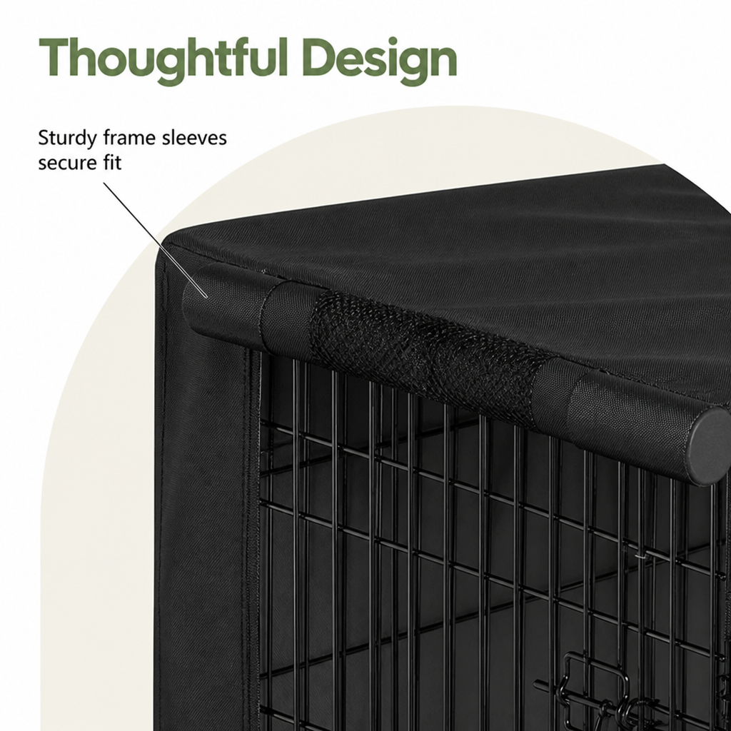 DogBedHouse Windproof Oxford & Mesh Windows Crate Cover (Fits 36-Inch Crates)