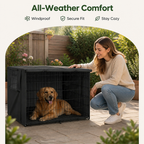 DogBedHouse Windproof Oxford & Mesh Windows Crate Cover (Fits 36-Inch Crates)