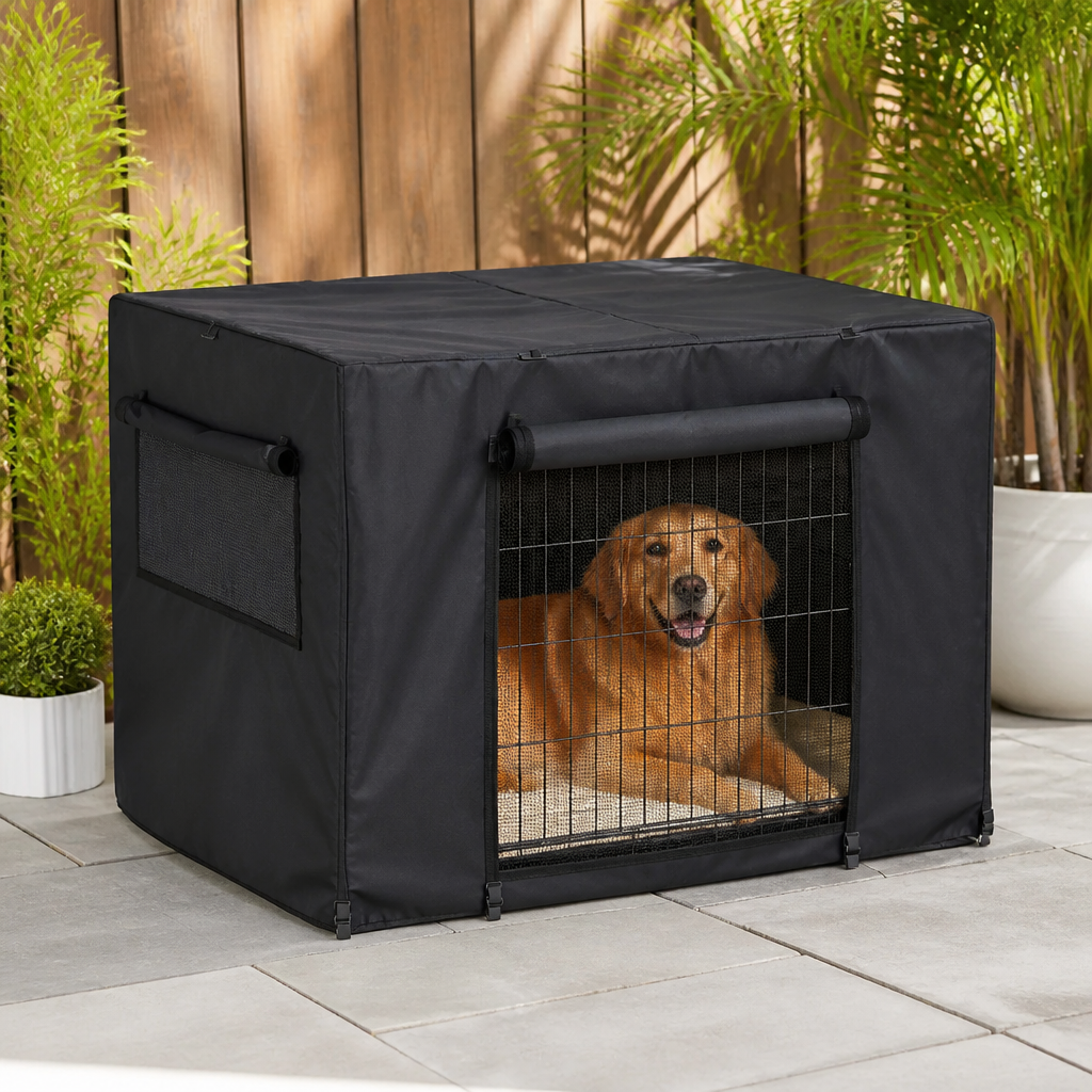 DogBedHouse Windproof Oxford & Mesh Windows Crate Cover (Fits 36-Inch Crates)