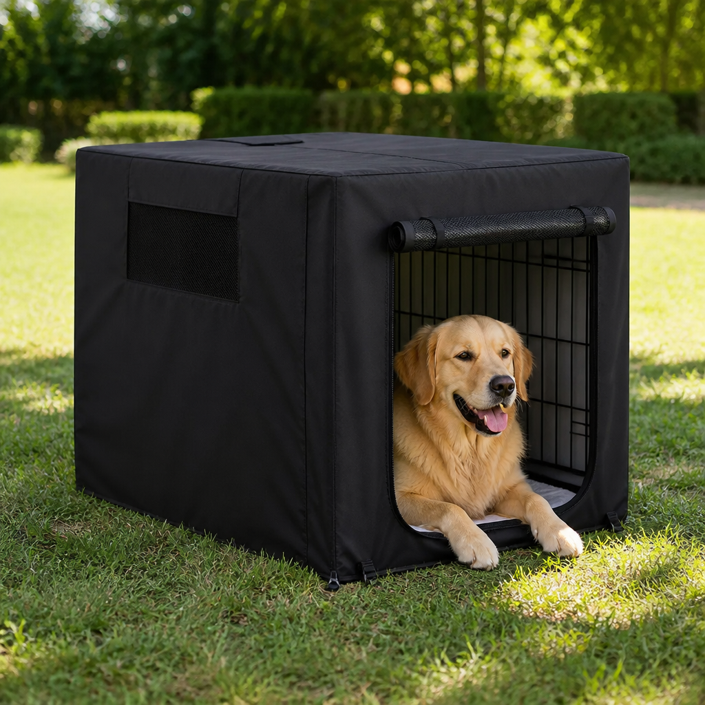DogBedHouse Windproof Oxford & Mesh Windows Crate Cover (Fits 36-Inch Crates)