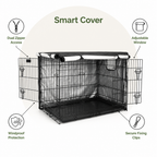 DogBedHouse Windproof Oxford & Two-Zip Doors Dog Crate Cover