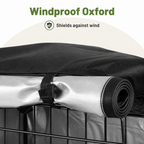 DogBedHouse Windproof Oxford & Two-Zip Doors Dog Crate Cover