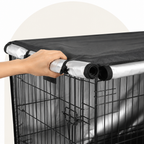 DogBedHouse Windproof Oxford & Two-Zip Doors Dog Crate Cover