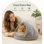 DogBedHouse Winter Warm Plush & Washable Cat & Small Dog Bed