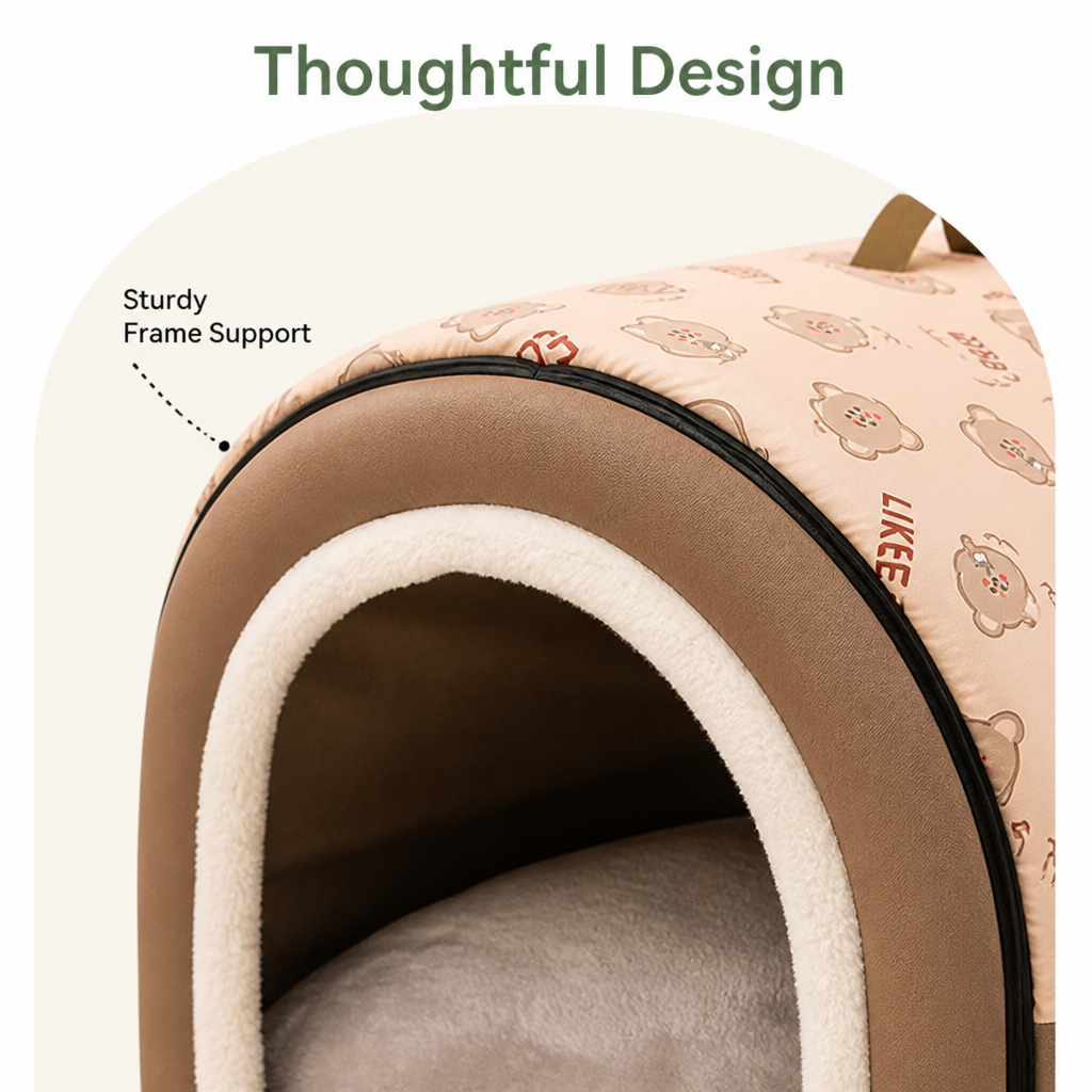 DogBedHouse Winter-Warm Plush & Washable Dog Bed