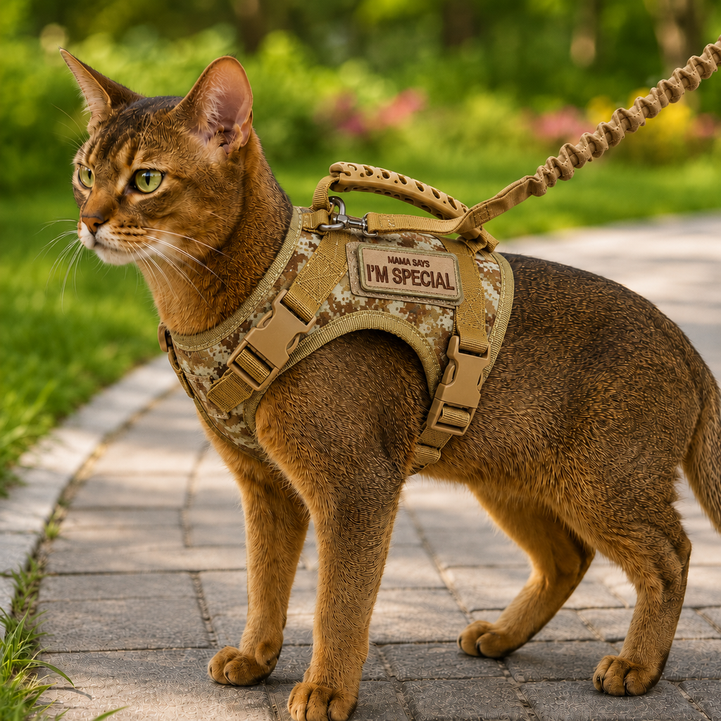Escape-Resistant Adjustable Breathable Mesh Cat Harness (Vest-Style)
