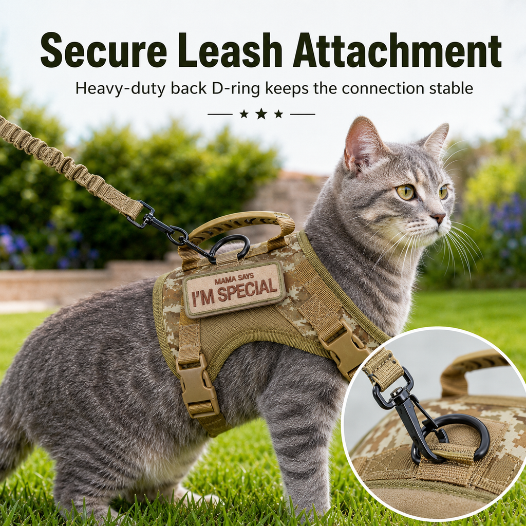 Escape-Resistant Adjustable Breathable Mesh Cat Harness (Vest-Style)