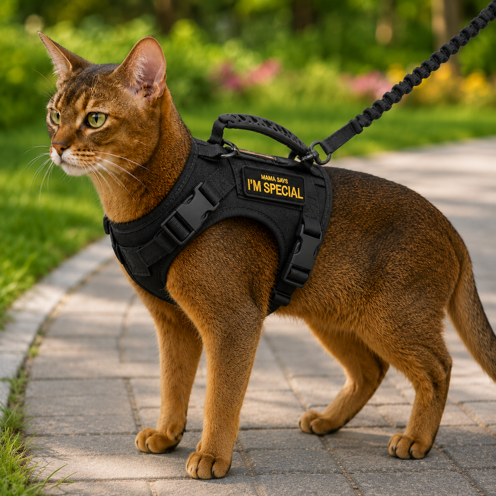Escape-Resistant Adjustable Breathable Mesh Cat Harness (Vest-Style)