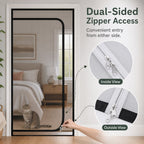 Fine-Grid Dual-Zipper Pet Mesh Door (No-Drill Install)