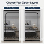 Fine-Grid Dual-Zipper Pet Mesh Door (No-Drill Install)