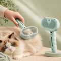 Fine-Mist Spray & One-Click Hair Release Pet Grooming Brush
