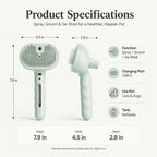 Fine-Mist Spray & One-Click Hair Release Pet Grooming Brush