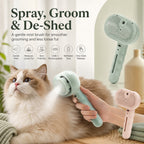 Fine-Mist Spray & One-Click Hair Release Pet Grooming Brush