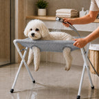 Foldable Elevated Breathable Mesh Pet Grooming Rack (Supports 44 lb)