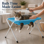 Foldable Elevated Breathable Mesh Pet Grooming Rack (Supports 44 lb)