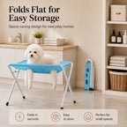 Foldable Elevated Breathable Mesh Pet Grooming Rack (Supports 44 lb)