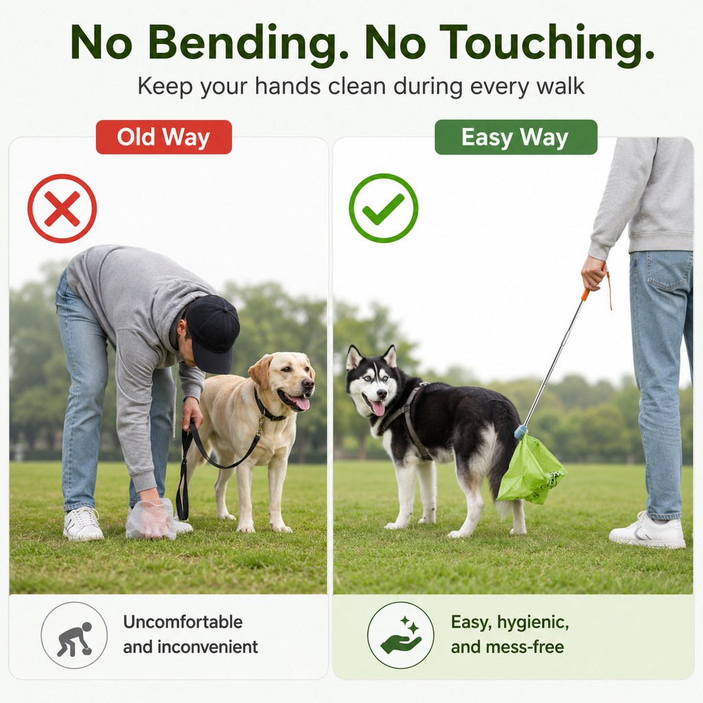 Foldable Telescopic No-Bend Dog Poop Catcher