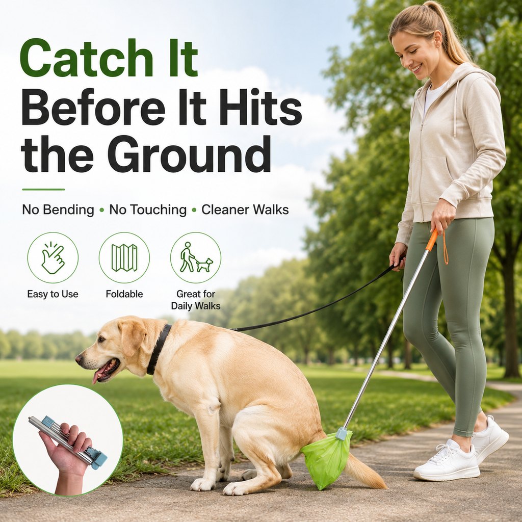 Foldable Telescopic No-Bend Dog Poop Catcher