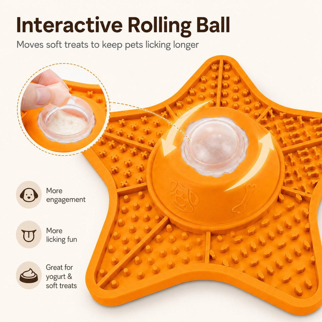Food-Grade Silicone Rolling Ball Slow Feeder Lick Mat