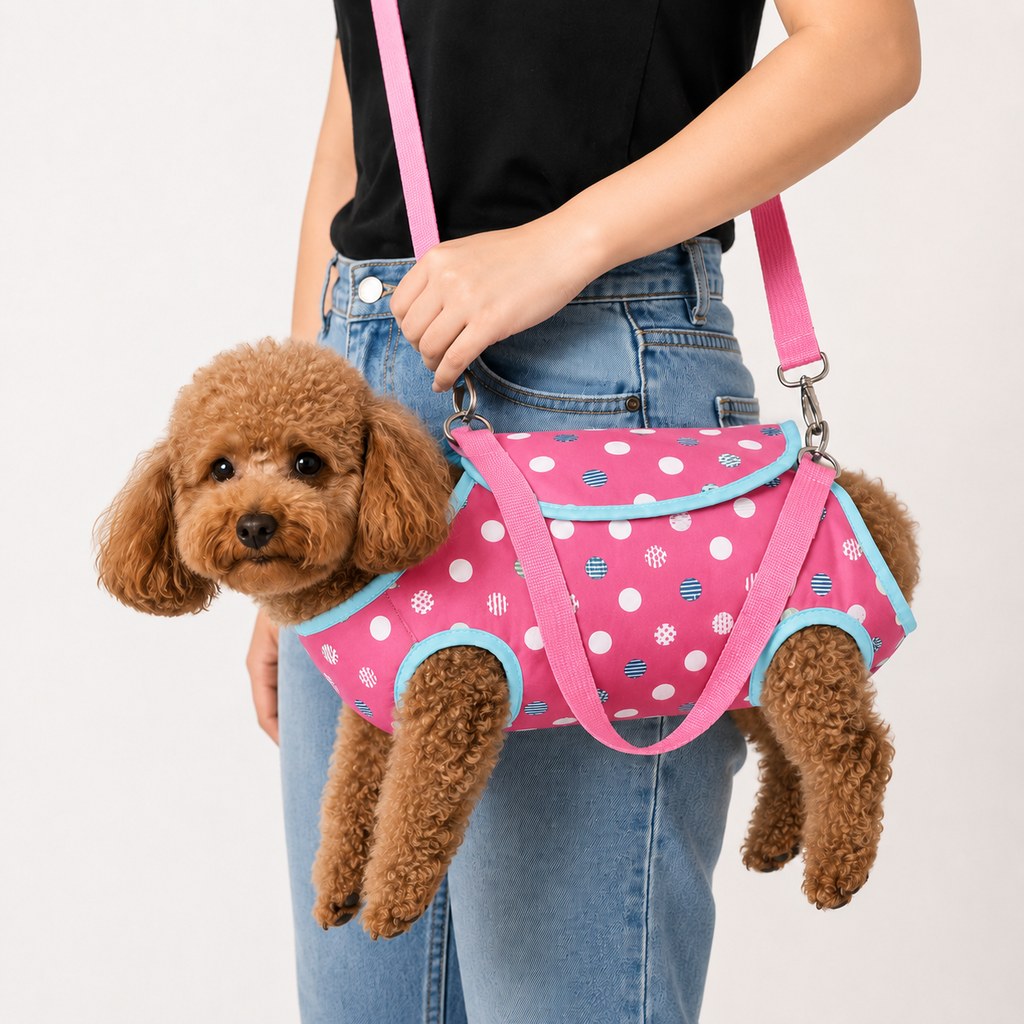 Four-Leg Breathable Mesh Pet Carrier (Detachable Strap)