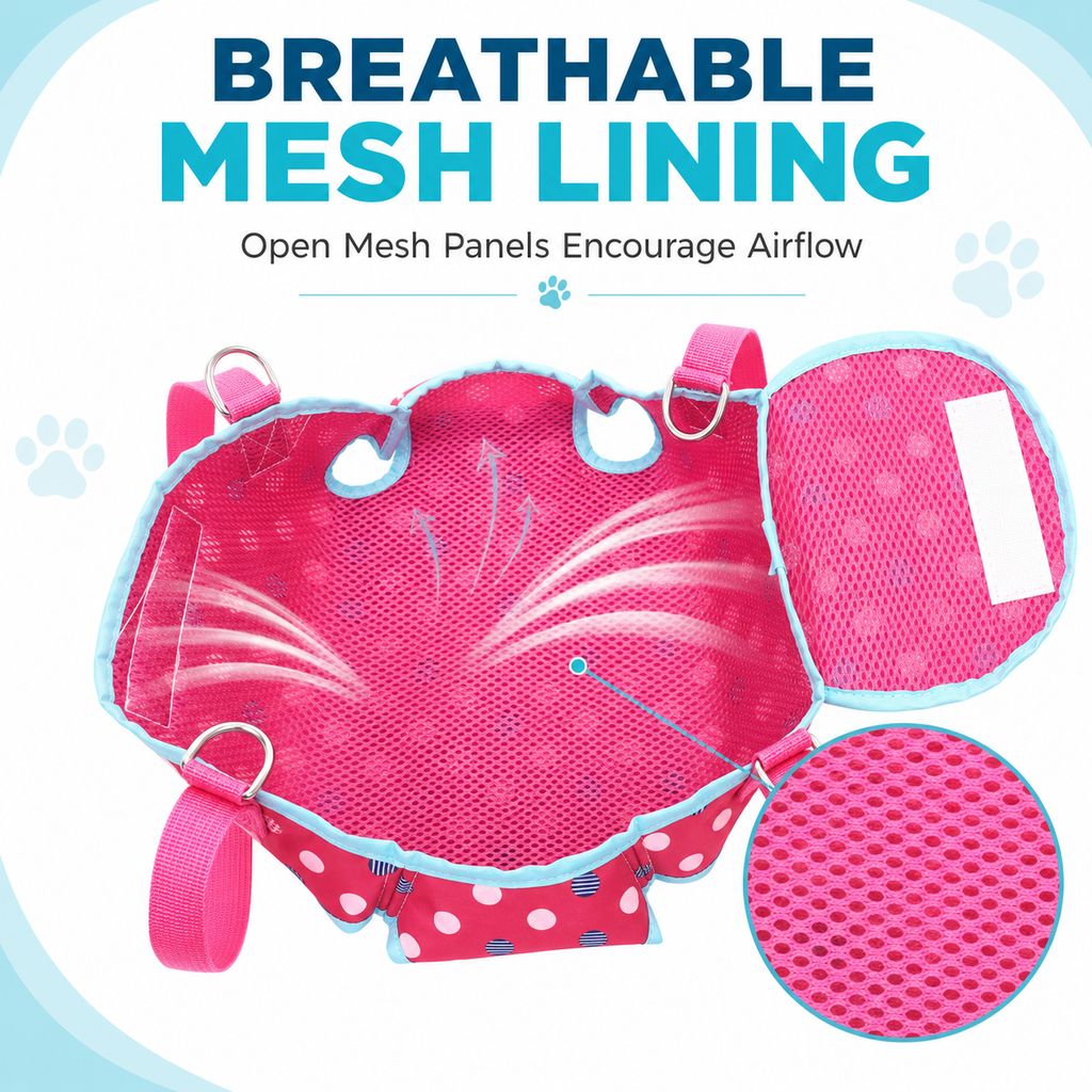 Four-Leg Breathable Mesh Pet Carrier (Detachable Strap)