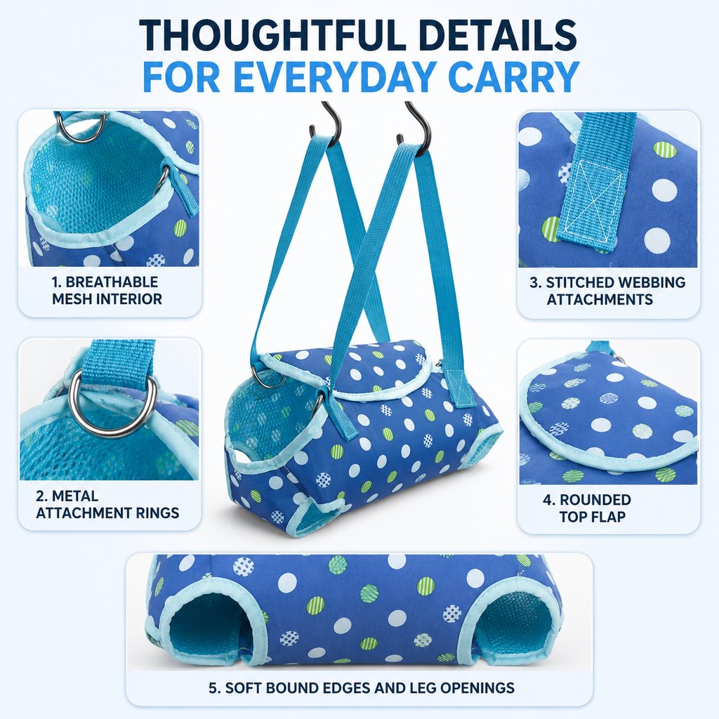 Four-Leg Breathable Mesh Pet Carrier (Detachable Strap)
