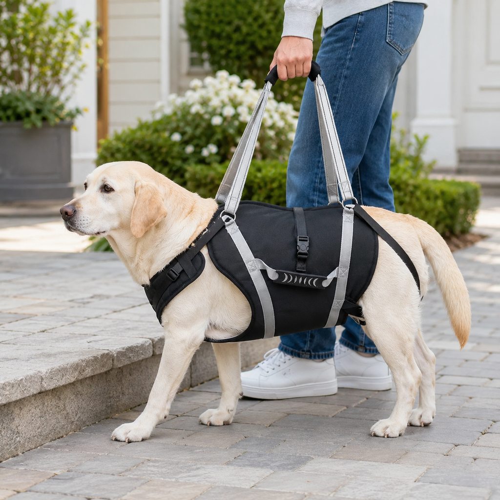 Full-Body Adjustable Padded Mesh Dog Lift Harness