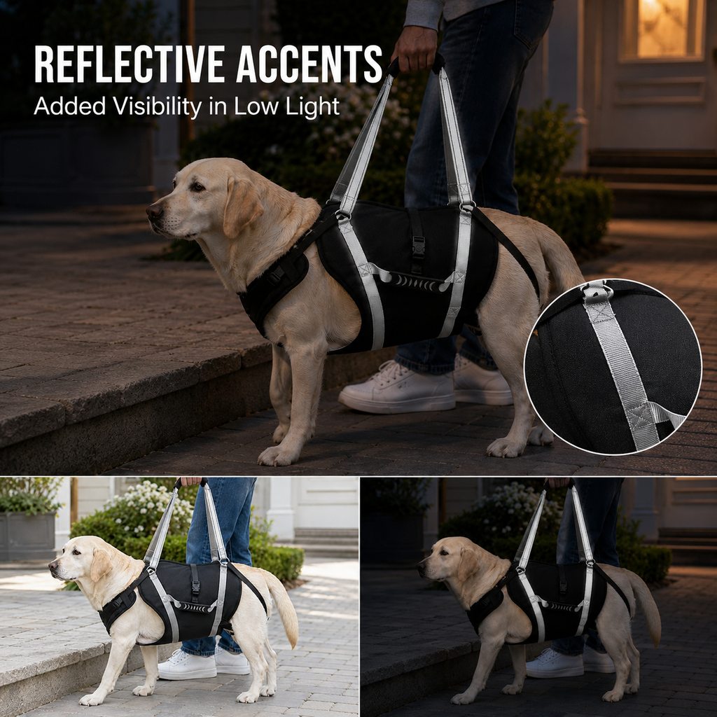 Full-Body Adjustable Padded Mesh Dog Lift Harness