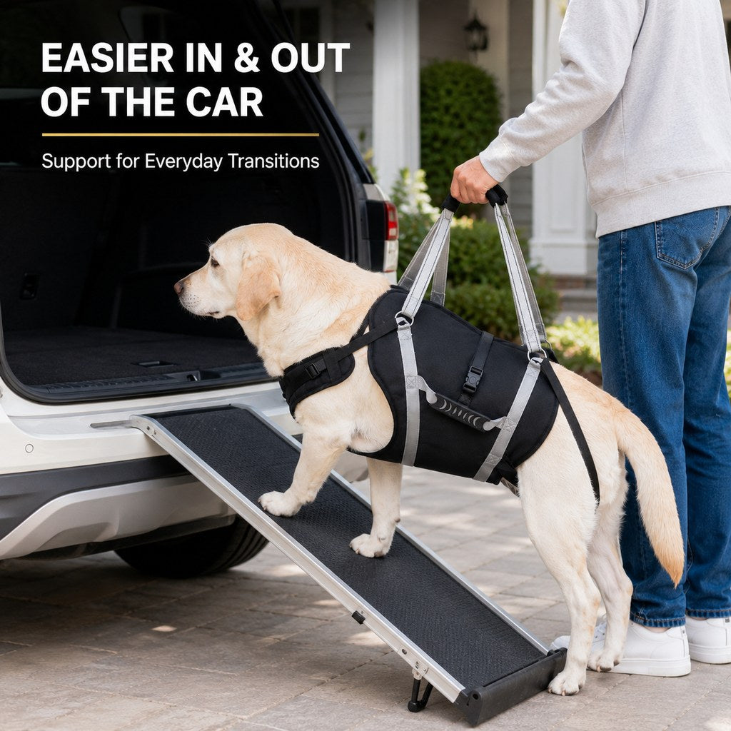 Full-Body Adjustable Padded Mesh Dog Lift Harness