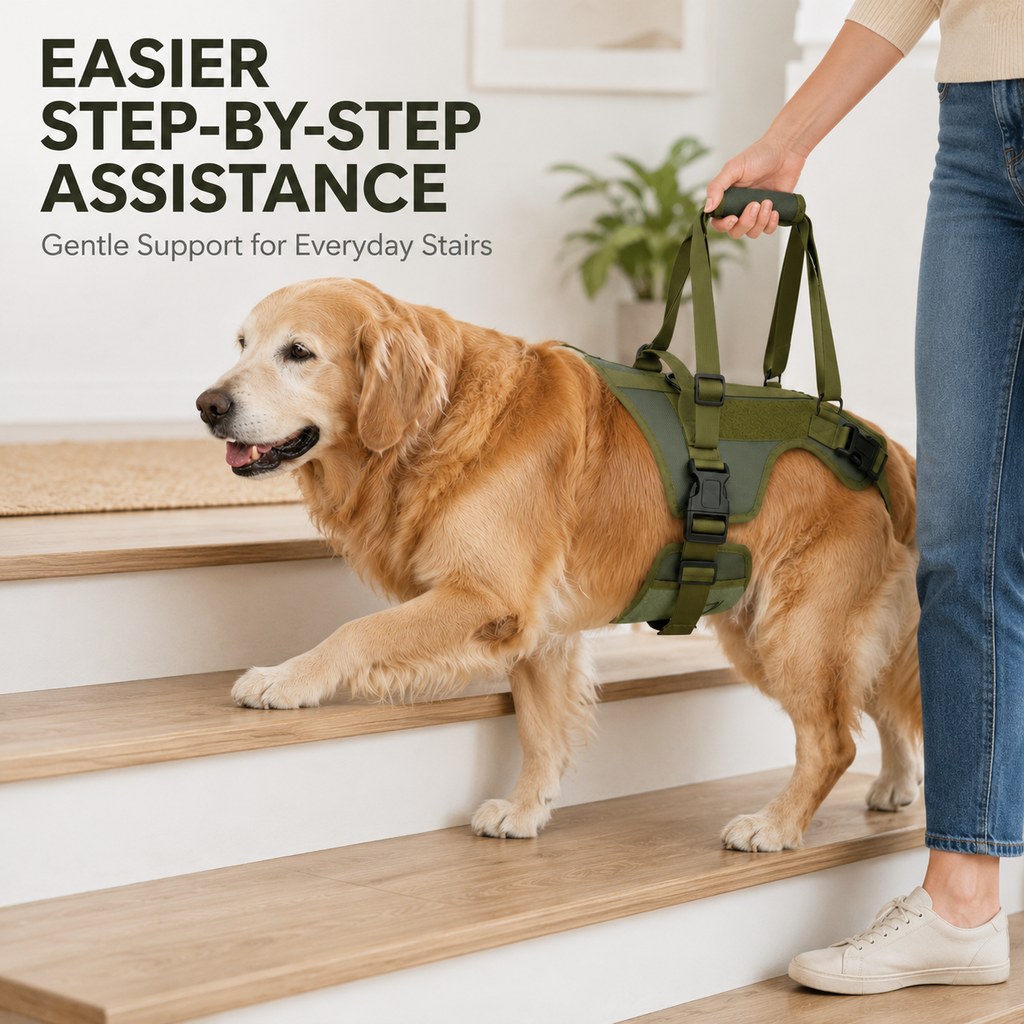 Full-Body Padded Dog Mobility Harness (Adjustable Lift Straps)