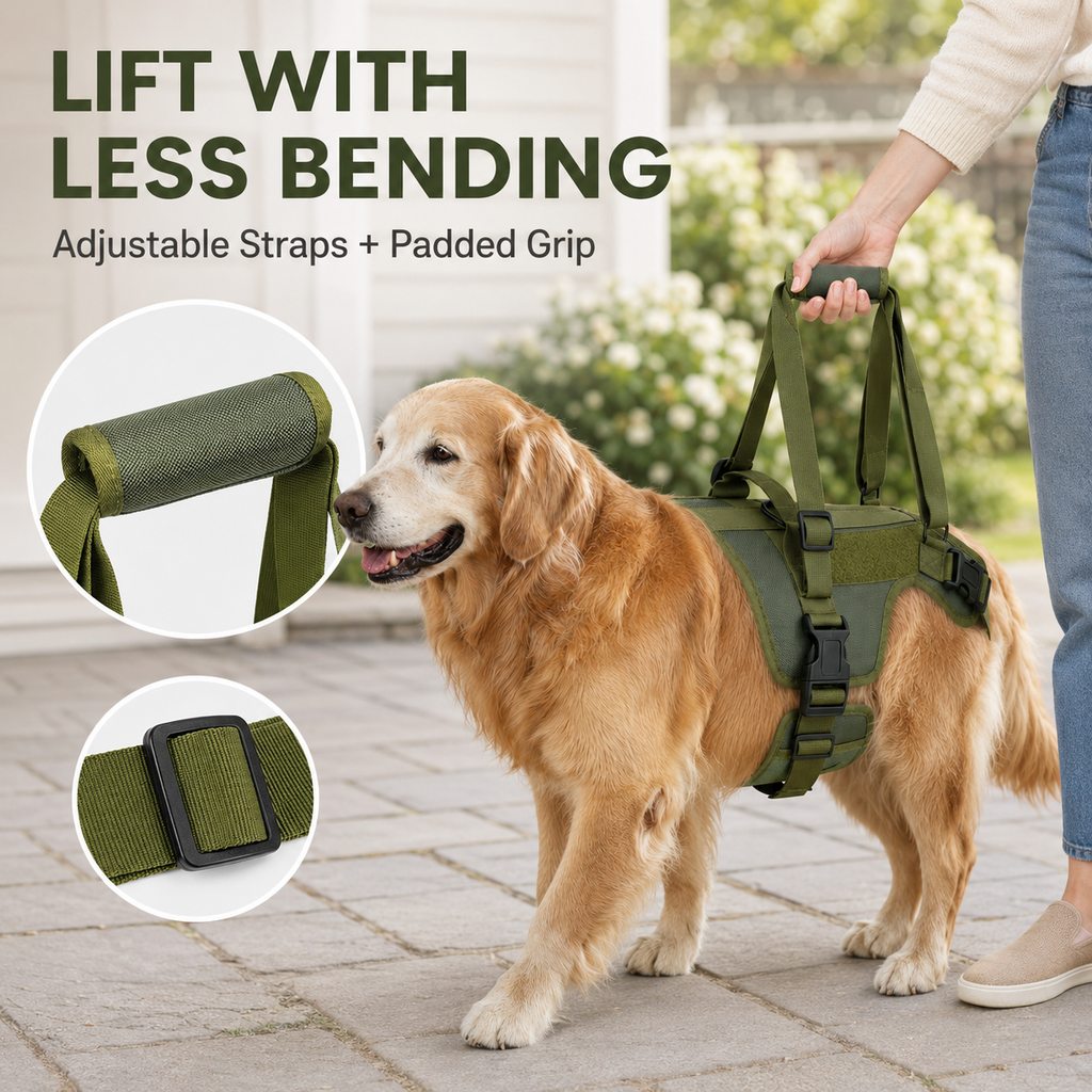 Full-Body Padded Dog Mobility Harness (Adjustable Lift Straps)