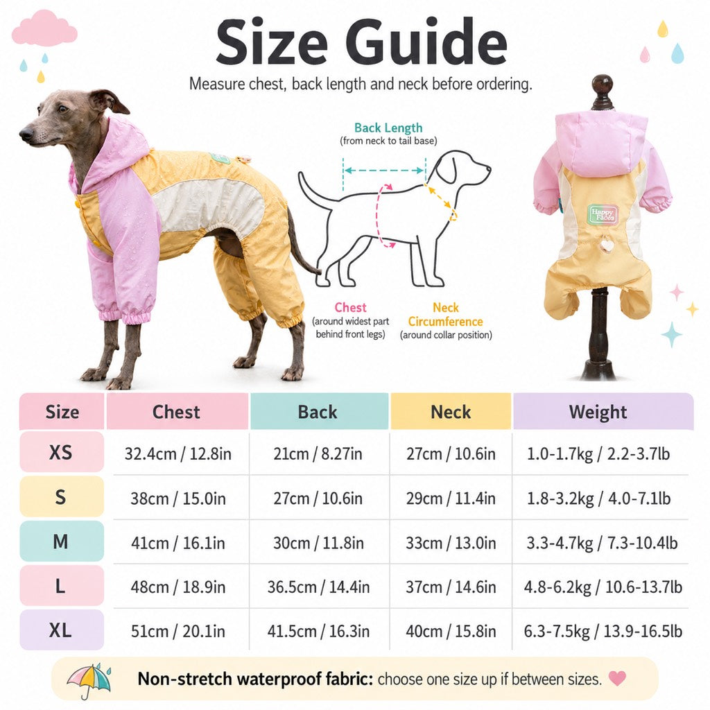 Full-Body Waterproof & Breathable Dog Rain Suit (Built-In Leash Ring)