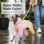 Full-Body Waterproof & Breathable Dog Rain Suit (Built-In Leash Ring)